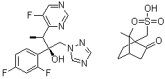 (R*,S*)3-(5-氟嘧啶-4-基)-2-（2,4-二氟苯基）-1-（1H-1,2,4-三唑-1-基）-2-丁醇 R-(-)-10-樟脑磺酸盐